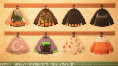 ACNH QR Codes qr-closet:fall-themed sweaters 🍂