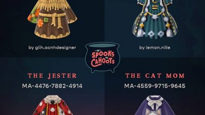 ACNH QR Codes qr-closet:“spooks in cahoots” halloween costume collection~ the…