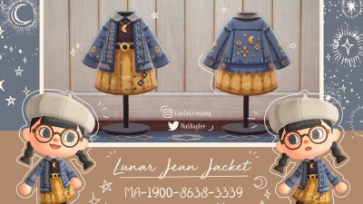 ACNH QR Codes crossingdesigns:lunar and starry jean jackets by @Nalikaylee on…