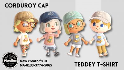 ACNH QR Codes qr-closet:corduroy hat & teddy shirt ✨