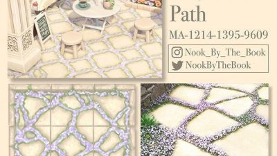 ACNH QR Codes floral flagstone path ✿ by nook_by_the_book on ig