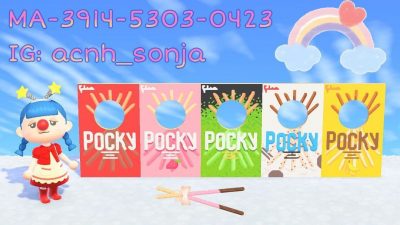 ACNH QR Codes crossingdesigns:pocky boxes ✿ by acnh_sonja on ig