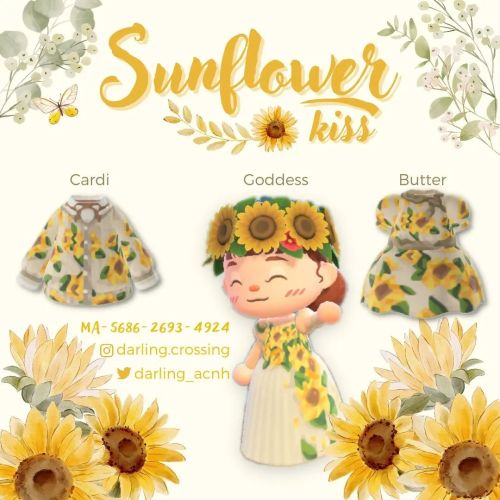 1665176013 221 ACNH QR Codes sunflower collection ✿ ✿ by darlingcrossing on ig