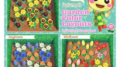 ACNH Codes Best ACNH Garden Design Ideas & Tips – Animal Crossing New Horizons Garden Flower Color Layouts by  katmow