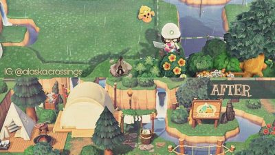 ACNH Codes Campsite before & after by  jazz9999