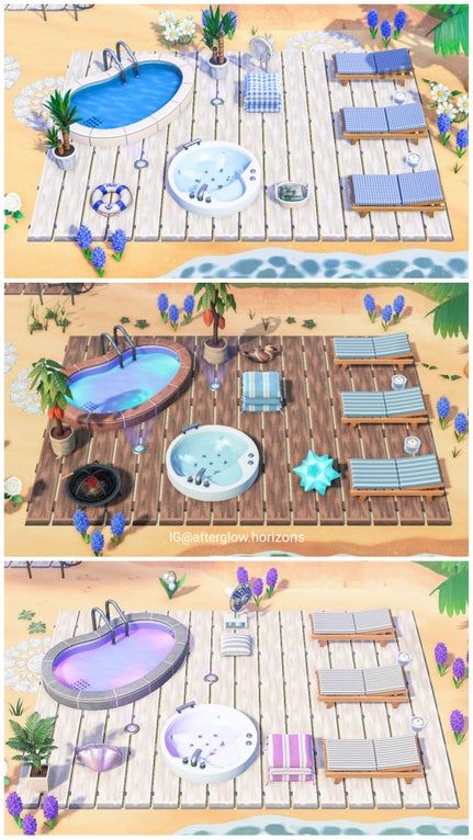 ACNH Codes Similar style of pool area for all 3