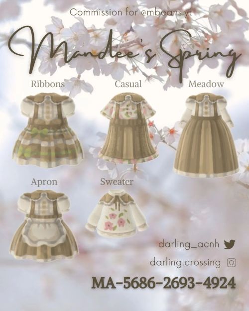 ACNH QR Codes mandees spring collection ✿ by darlingcrossing on ig