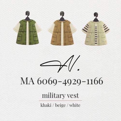 ACNH QR Codes military vest ✿ by n mori16 on twt