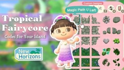 Animal Crossing: All the codes I use for my Tropical Fairycore Island | 50+ Design Codes