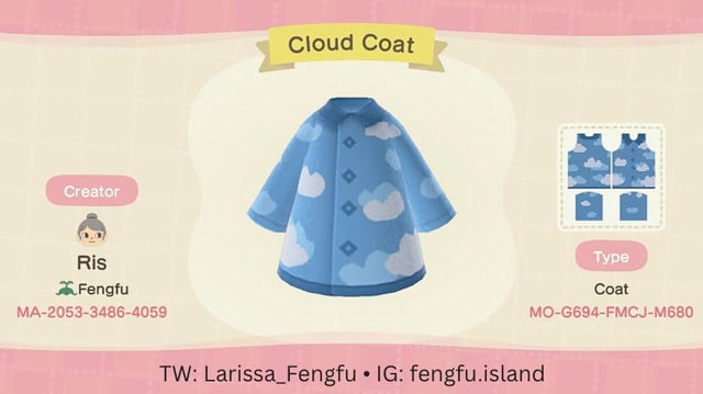 Animal Crossing Cloud coat now available in 3colours MA 2053 3486 4059