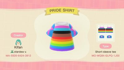 Animal Crossing: Custom Pride clothes I made ☺️