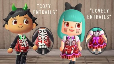 Animal Crossing: Happy Halloween! This was inspired by the anatomical model (the creepiest item in-game?)