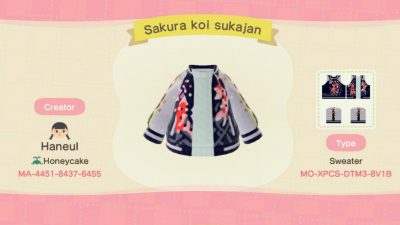 Animal Crossing: I made sakura sukajans! I absolutely love sukajans and I really wanted to wear one of them in the game