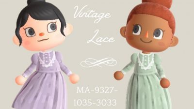 Animal Crossing: I made some long dresses with lace details