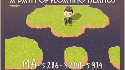 Animal Crossing: I saw someone making a path that made the ground look like islands floating in space, so I decided to try my hand at it!