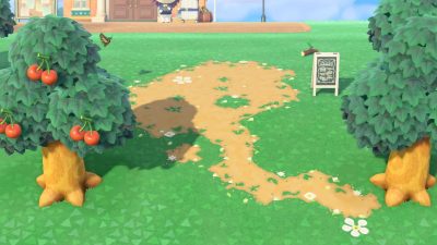 Animal Crossing: Just another path (dirt + white flowers), code in the 2nd picture