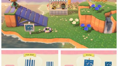 Animal Crossing: Made a fish stall and a diving sign for my diving area!! Hope you enjoy it :)