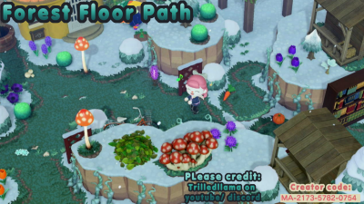 Animal Crossing: Made a grass path for my forest