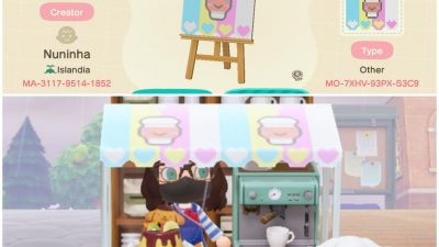Animal Crossing: My first upload to the design portal – A Cinnamoroll Café stall