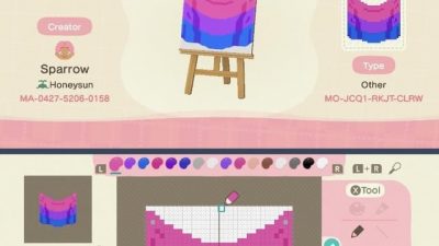 Animal Crossing: Saw someone made a bi tapestry and decided to make an ace one 🥰