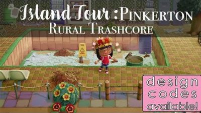 Animal Crossing: Sharing Design Codes used in this Trash Core / Trash Island Theme: Pinkerton (Popular Trash Island here in Reddit). Remember the Abandoned Pool?