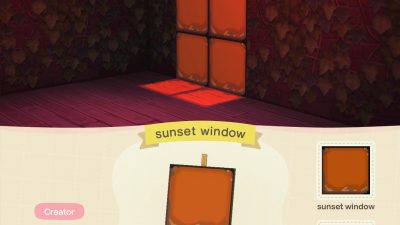 Animal Crossing: Sunset window 🌅🪟 for moody indoor vibes with cast light 🔦