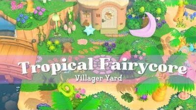 Animal Crossing: Tropical Fairycore Villager Yard Build | ACNH Speed Build