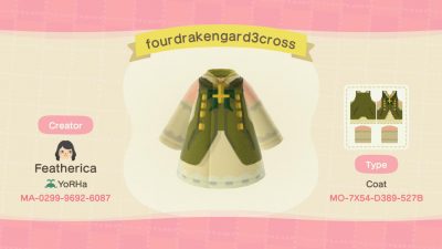 Animal Crossing: (VERSION WITH THE CROSS) For anyone who knows and likes Drakengard 3 here’s my version of Four’s outfit. 🖤