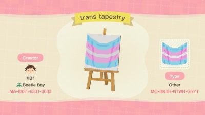 Animal Crossing: i made a trans pride tapestry!