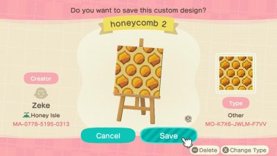 Animal Crossing: looping honeycomb design i made! it works both vertically and horizontally!