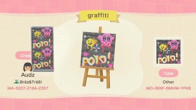 Animal Crossing: more kirby! this time graffiti panels! Looks best on silver.