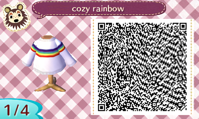 ACNH QR A cute outfit for fall or really any season you feel like showing off your rainbow pride, enjoy!