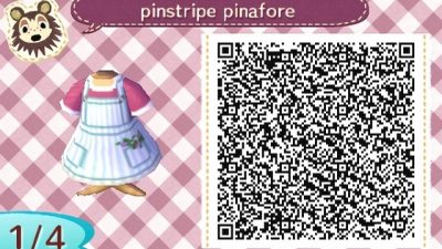 ACNH QR Here’s a cute pinstripe pinafore dress with flowers in the pockets. Enjoy! ♡