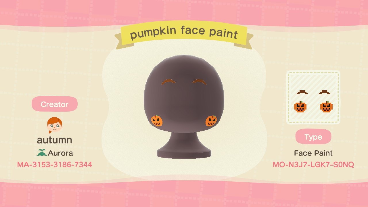 Bidoof Crossing - autumnplaysacnh: Pumpkin face paint