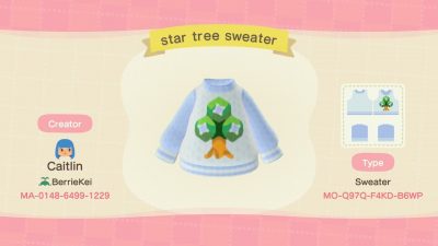 ACNH QR Codes Bidoof Crossing – qr-closet: star tree sweater 🌳