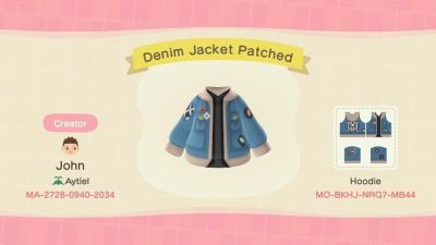 ACNH QR Codes qr-closet:denim jacket w/ patches ✨