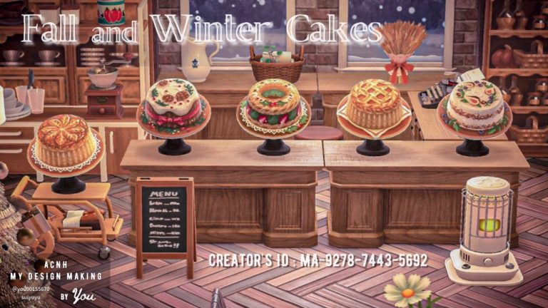 ACNH QR Codes qr-closet:

fall & winter cakes ?