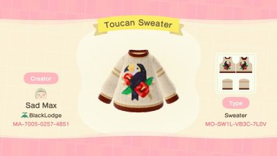 ACNH QR Codes qr-closet:toucan sweater ✨