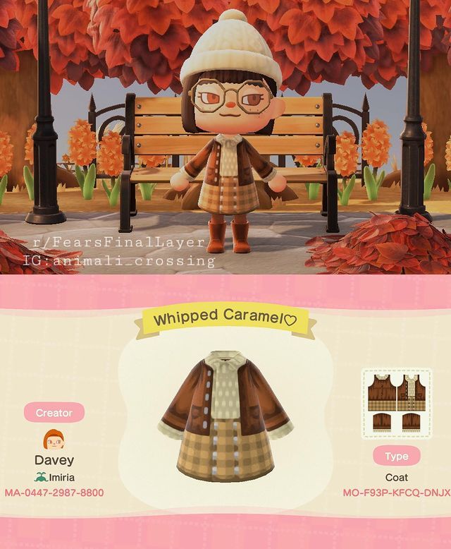 ACNH QR Codes qr-closet:caramel colored outfit ✨