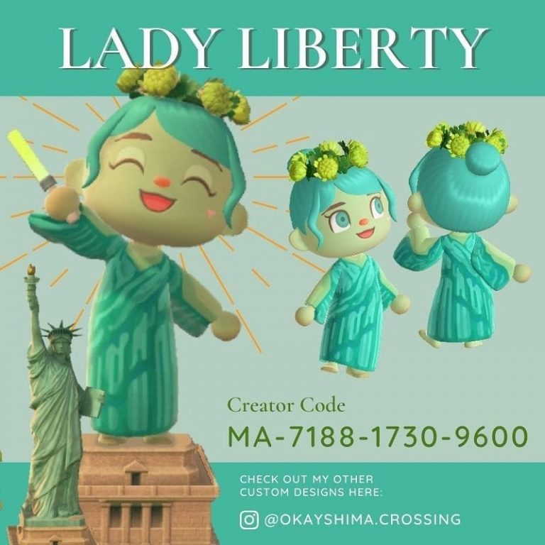 ACNH QR Codes qr-closet:statue of liberty dress ?