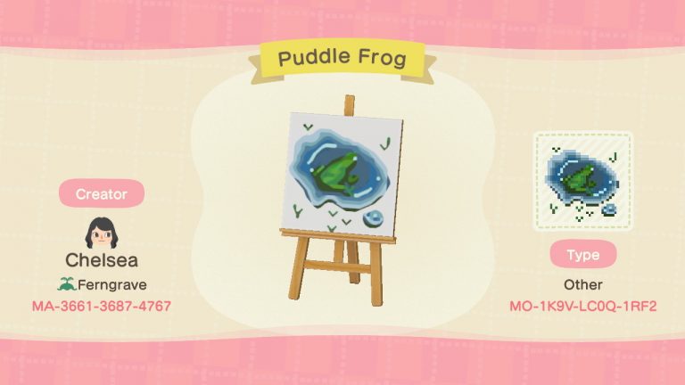 ACNH QR Codes qr-closet:frog in a puddle ?