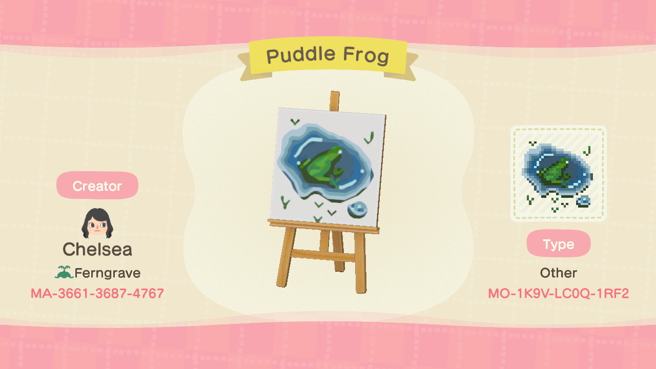 qr-closet:frog in a puddle ?