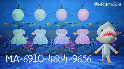 ACNH QR Codes crossingdesigns:shark hat and jellyfish outfits ✿ by HRHM6009 on…