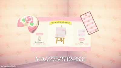 ACNH QR Codes acpc floral striped wallpaper ✿ by shortcakelovely on twt