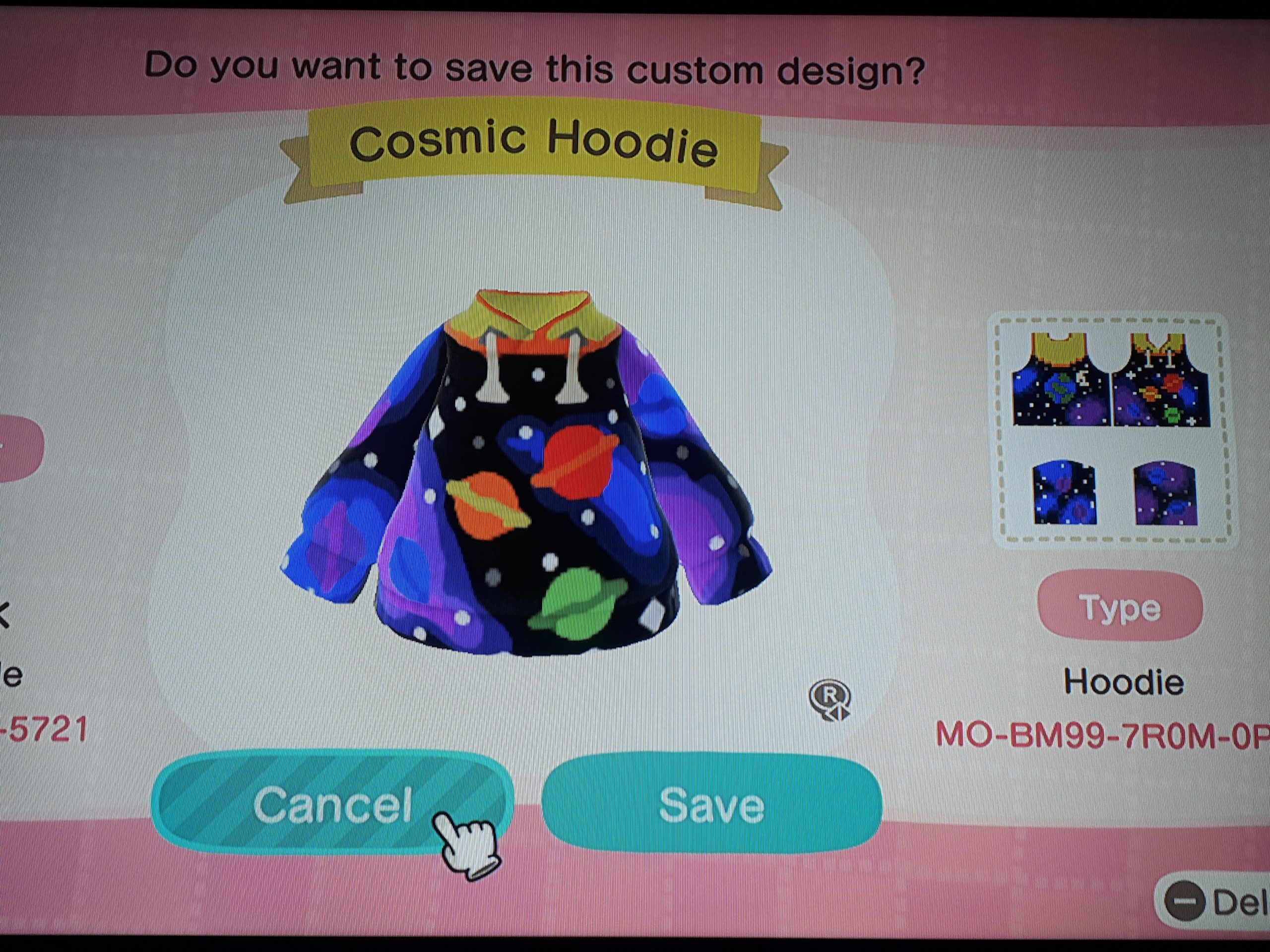 A cosmic hoodie pro design I made