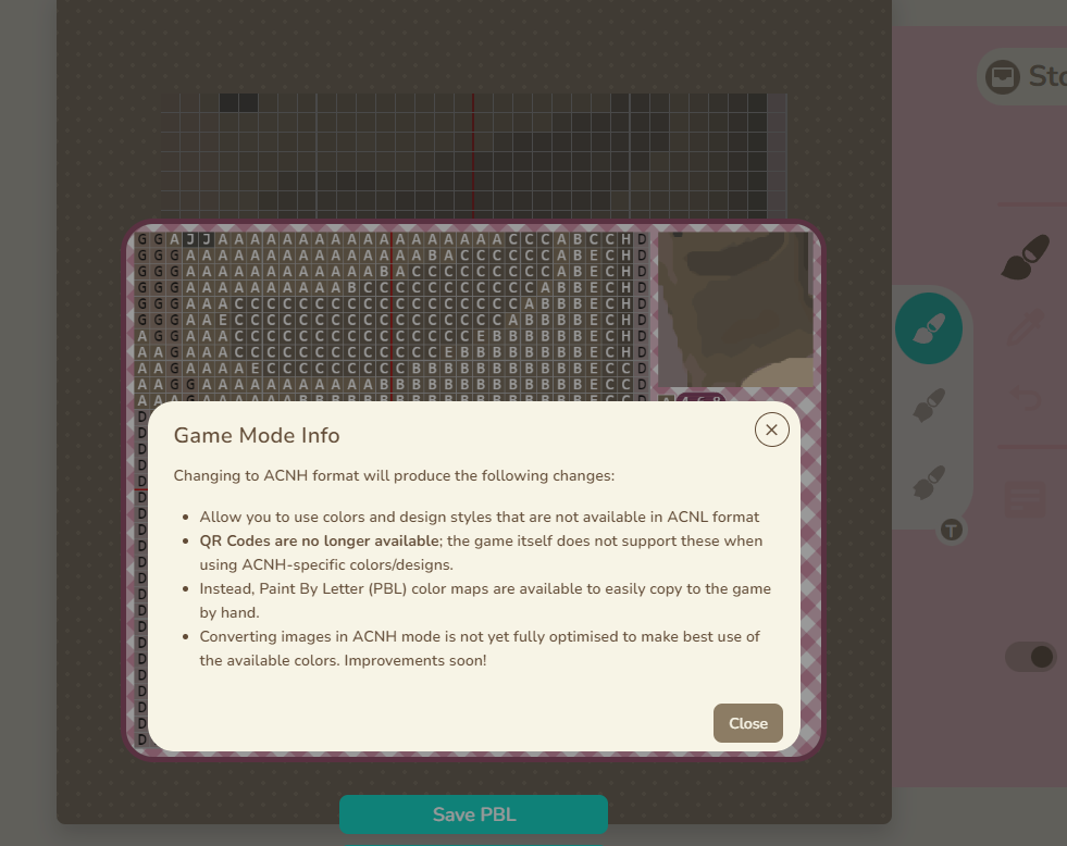 Animal Crossing AC Pattern Tool to QR workaround