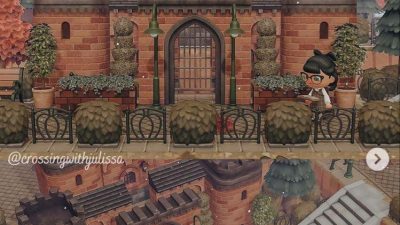 Animal Crossing: Any exterior double door design for two simple panels? I’m looking to place them behind a castle gate, something that could look like this: