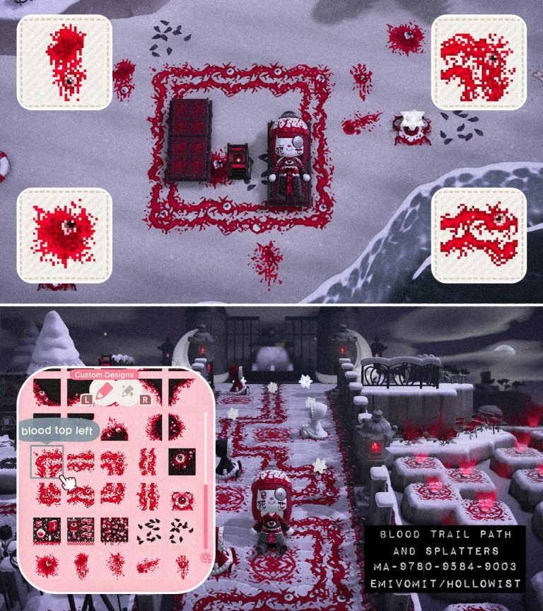 Animal Crossing: ?️? BLOOD TRAIL PATH + SPLATTERS ?? there are variations and accompanying blood splatters for you to choose from ?️ MA-9780-9584-9003
