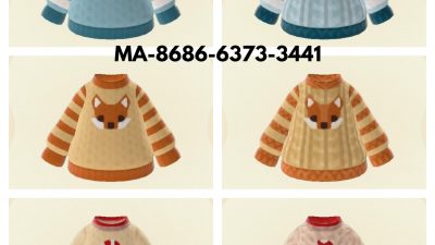 Animal Crossing: Been updating my autumn and winter sweater designs from last year