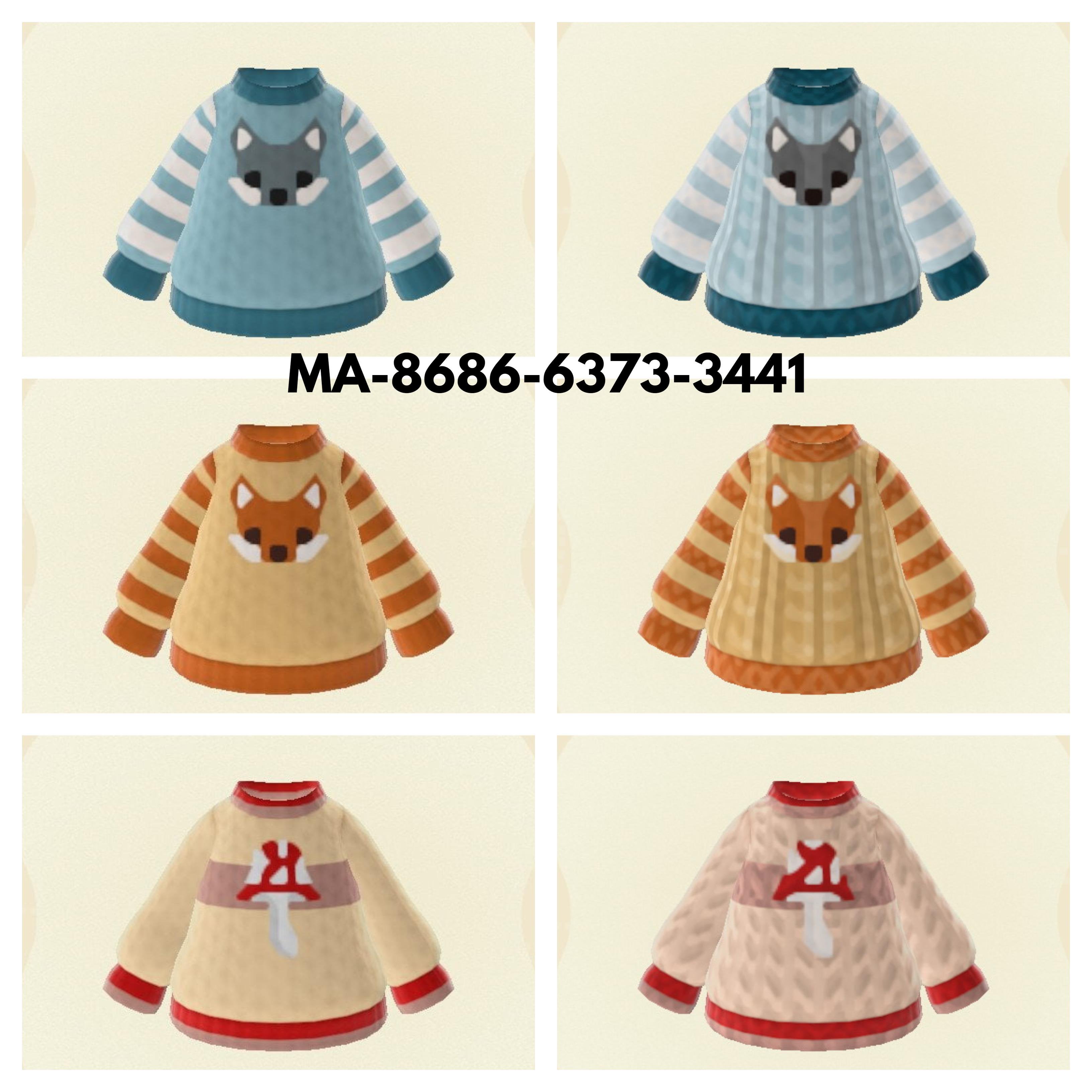 Animal Crossing Been updating my autumn and winter sweater designs